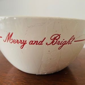 6 Vintage Christmas Merry and Bright Bowls, Christmas Bowls, Vintage Bowls